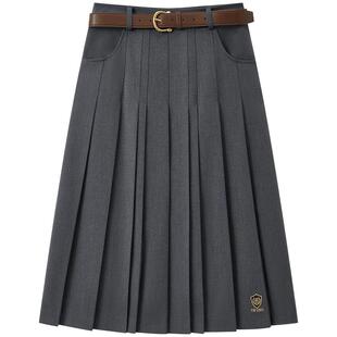 【赵露思同款】TeenieWeenie小熊奥莱百褶中长裙A字裙JK裙