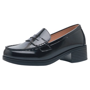 物语化雾语学院风女高校供学生尖头日系乐福jk正统制服牛皮鞋中跟