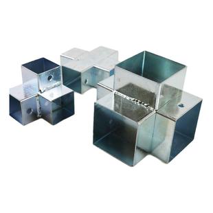 方管连接件免焊接护栏栏杆椭圆管镀锌配件通用转角组合固定铁管