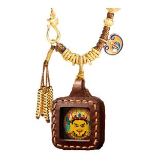 新款原创新中式藏式民族风吊坠绳扎基拉姆唐卡女脖挂擦擦黄财神