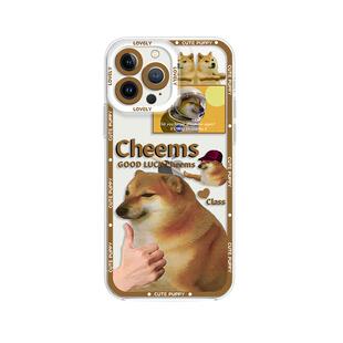 cheems手机壳适用苹果15油画16透明iphone14promax梵高13创意12mini小狗11新款x恶搞8plus柴犬17搞怪xs趣味7