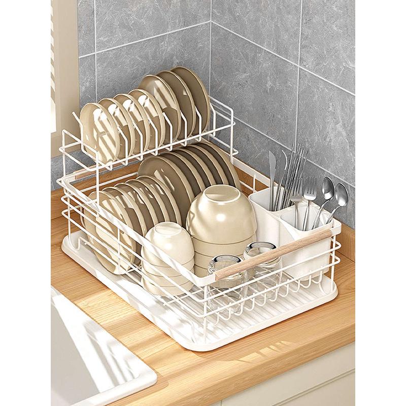 懒地碗架厨房台面置物架碗碟盘收纳架沥水架多功能放碗筷收纳碗柜