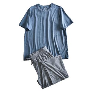 太舒服了 出北美单 外贸尾货夏男士水洗柔软亲肤短袖裤子居家套装