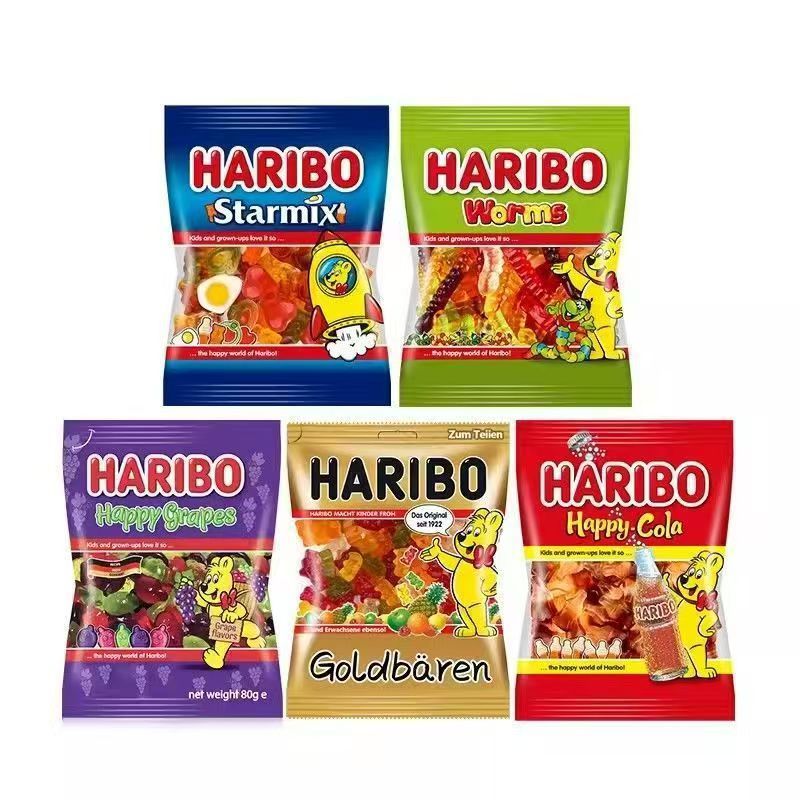 哈瑞宝HARIBO进口水果软糖果混合水果味金熊软糖星满贯葡萄味糖果