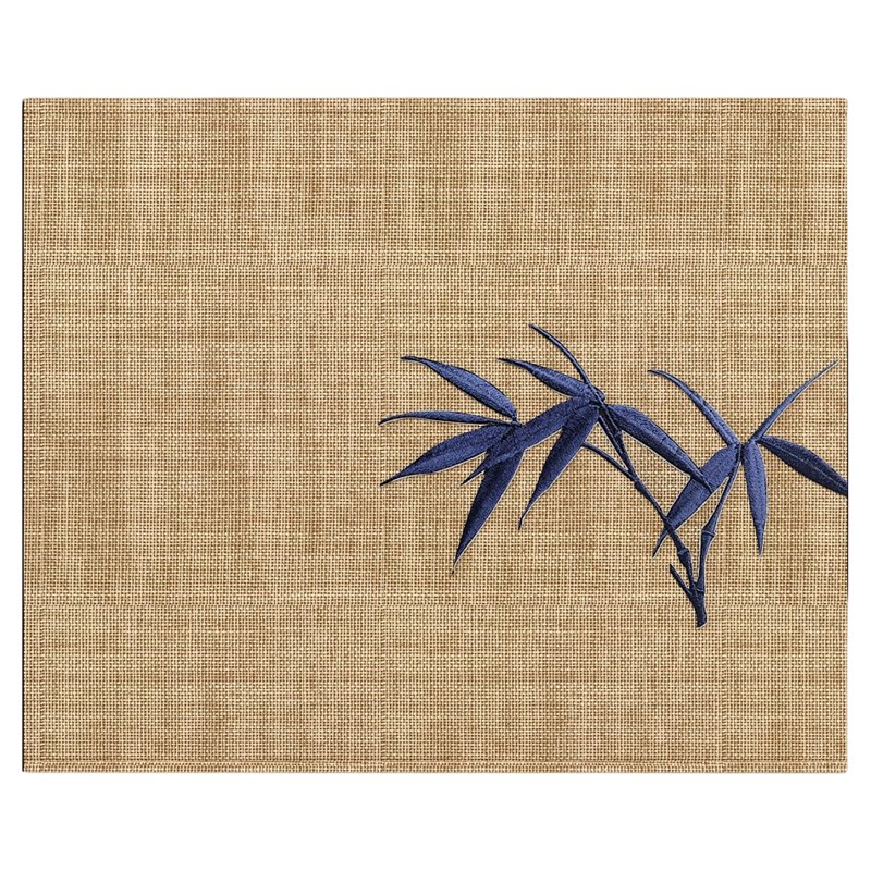 桌旗黄麻绣花兰花竹子宋式美学茶旗茶桌布亚麻中式雅致桌布盖布
