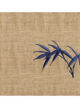 黄麻刺绣兰花竹子宋式雅致桌旗