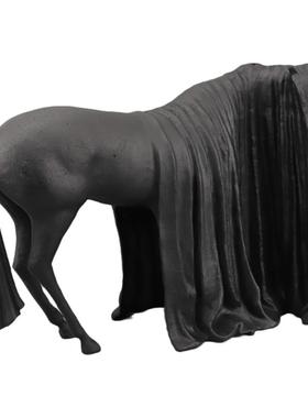 欧式创意简约抽象动物雕塑马摆件