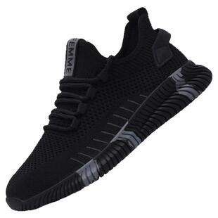 春季新款2026男鞋软底青年双层网面飞织运动鞋男透气防臭休闲潮鞋