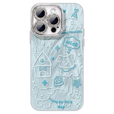 适用苹果16手机壳16pro新款15外壳16promax的14女款13超好看镜头12全包2025网红爆款高级版plus小众蓝色小狗