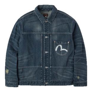 EVISU福神2025秋男斑驳海鸥印花牛仔外套2EAEJM5DJ6040RXDN