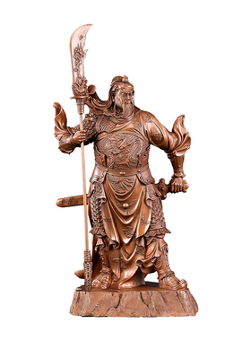 紫铜立刀关公摆件关二爷武财神关羽家居客厅装饰品开业礼品