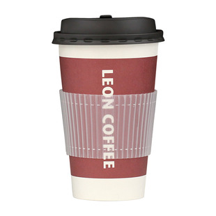 90口径塑料杯套透明隔热杯垫定制纸杯塑料套热饮杯一次性防烫杯套