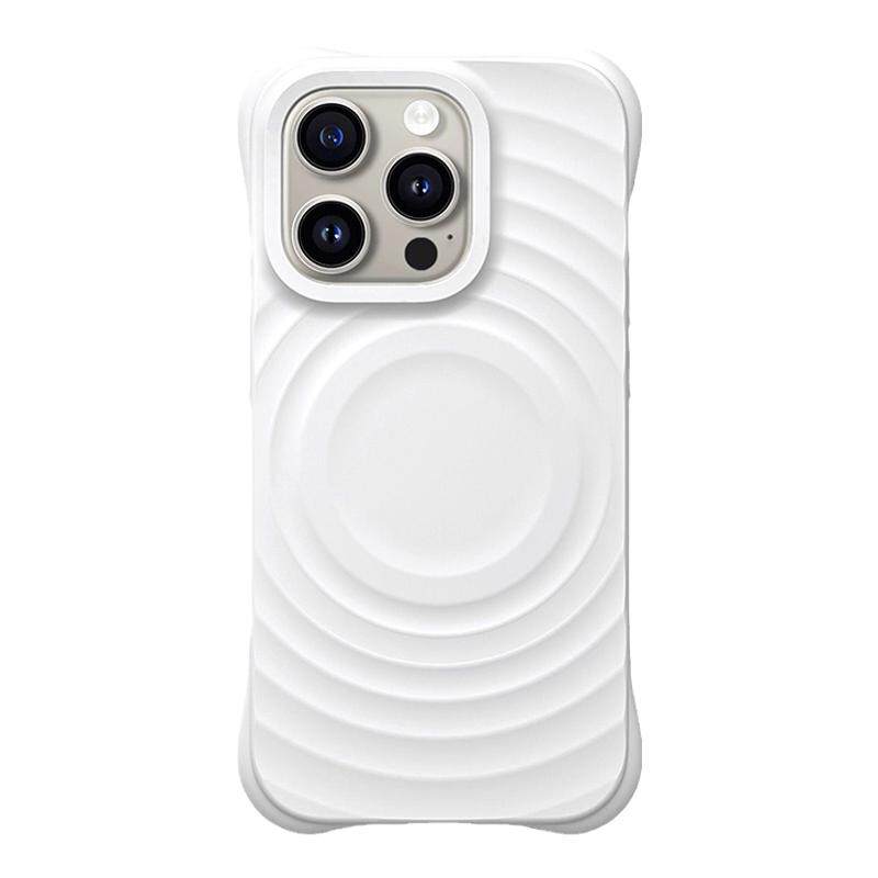 MASFEIL × 适用iPhone17promax手机壳新款苹果16液态纯色波漾纹磁吸全包保护套15pm硅胶14气囊防摔13高级感