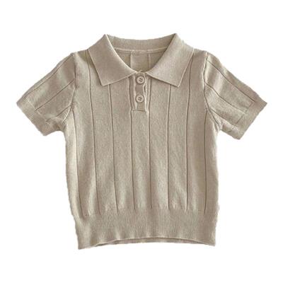 韩版儿童春夏款翻领套头POLO衫