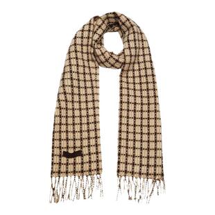 鹿王女士新年羊绒缩绒千鸟格围巾披肩两用保暖围脖氛围秋冬新款