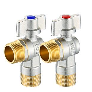 全铜全开大流量球芯角阀加厚冷热开关4分6分燃气热水器专用全通经