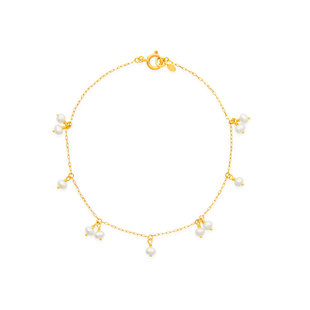 绝美agete同款超细迷你天然珍珠精致手链女小清新叠戴14k包金礼物