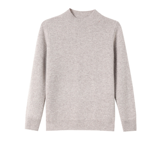 恒源祥100%纯羊毛衫女半高领毛衣2025秋冬新款宽松大码内搭打底衫