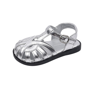 书萌女童软底凉鞋2026夏季新款1-3-6岁轻便包头女宝宝简约公主鞋