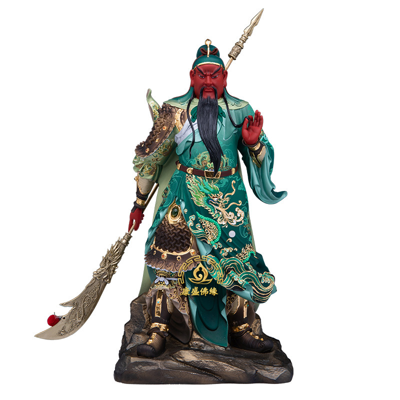 关公武财神铜彩招财摆件