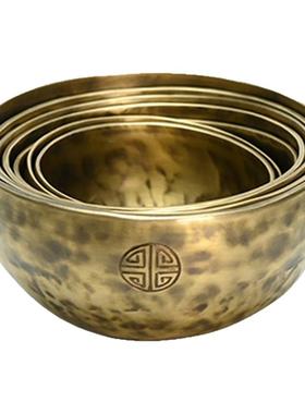 梵木果满月素问颂钵套钵尼泊尔纯手工七音准套钵演奏冥想摆件