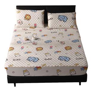 A类抗菌纯棉床笠单件全棉加厚夹棉席梦思床垫套防滑卡通儿童床罩