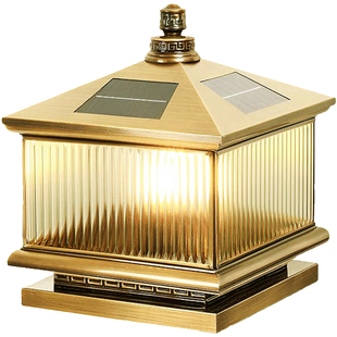 全铜柱头灯太阳能接电柱头灯大门两侧柱头灯门柱灯大门柱子灯