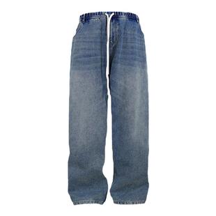 BJHG不计后果加绒美式牛仔裤男款冬季潮加厚高街直筒阔腿宽松裤子