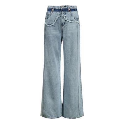 ValeriaObbaco花朵刺绣牛仔裤