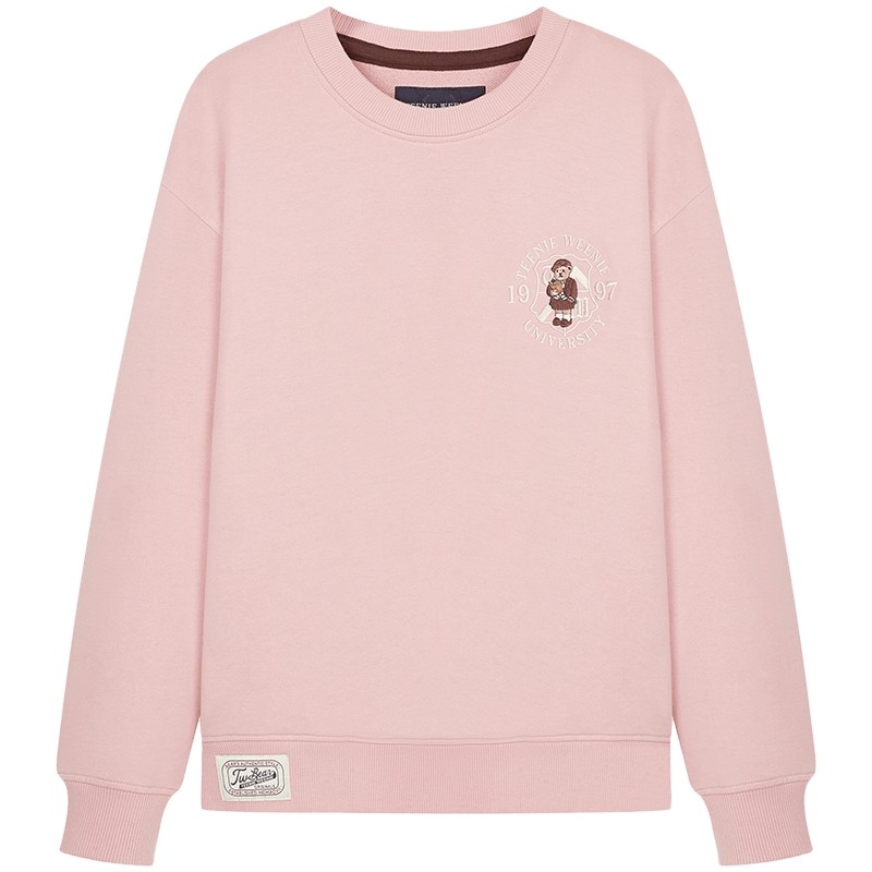 TeenieWeenie小熊女装卫衣秋冬简约宽松休闲学院风圆领套头上衣