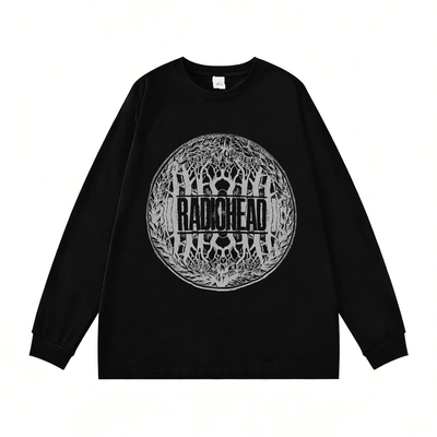 Radiohead电台司令乐队欧美摇滚印花纯棉长袖T恤男女上衣内搭春秋