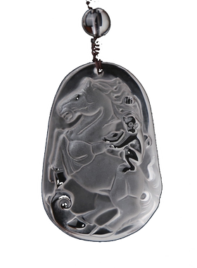 白水晶吊坠马上属猴项链加官进爵