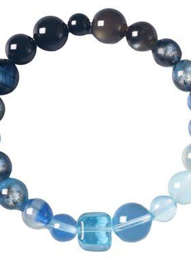 手串蓝绿晶水晶手链天然转运珠