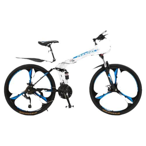 凤凰折叠26寸山地自行车男女变速软尾双碟刹减震学生轻便单车赛车