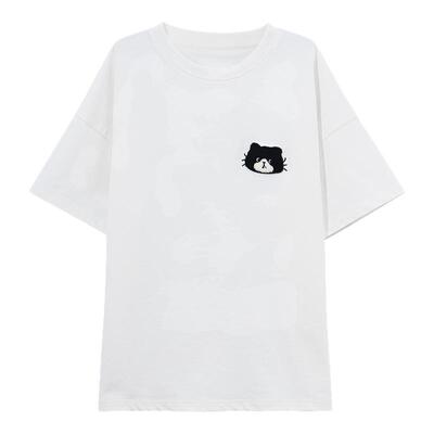 甜美休闲白色短袖t恤情侣装上衣