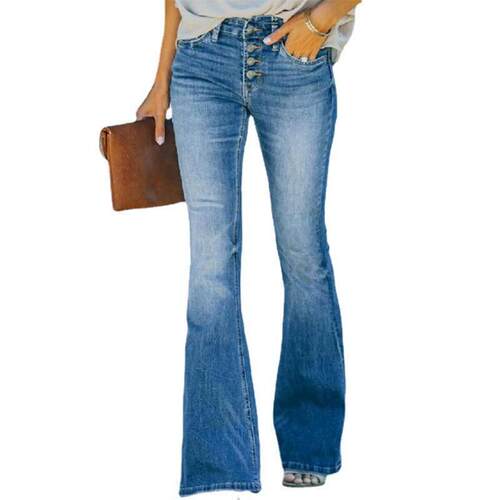 A 47965 Multi Button Flared Jeans 多扣微喇牛仔裤 跨境主