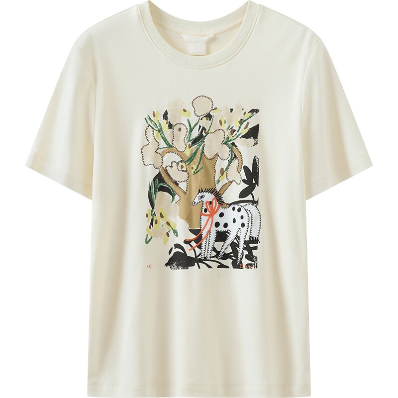 【艺术家合作】商场同款播26春夏新品圆领印花短袖T恤BDT1YD1221