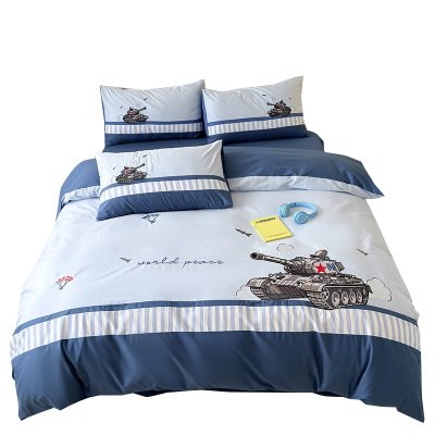 纯棉床上四件套卡通简约飞机坦克
