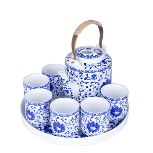 陶瓷茶壶茶具套装家用景德镇青花瓷中式大容量冷水壶凉水壶提梁壶