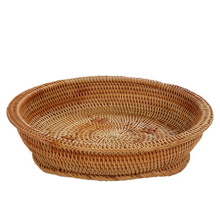 精品秋藤编水果盘藤篮子果盆零食糖果干果收纳筐面包盆果碟包邮