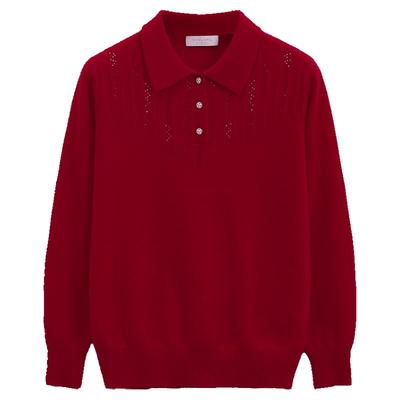 米皇新款翻领休闲羊绒衫