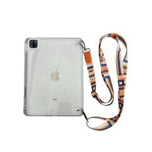 新款防摔壳适用24苹果ipad11/13寸保护带笔槽平板22Pro11英寸Air67全包软边套透明亚克力mini 6 7挂绳肩带壳