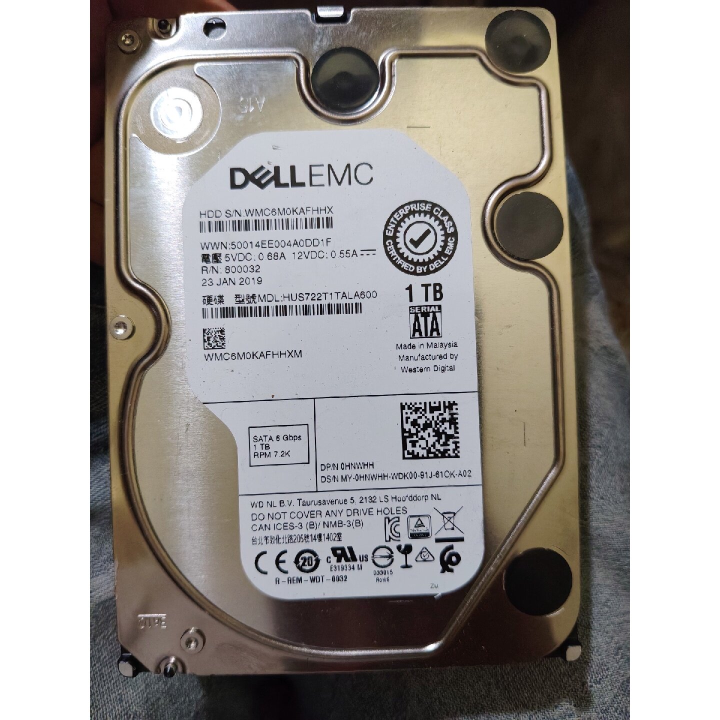 戴尔EMC1TB企业级硬盘型号HUS722T1TALA6议价