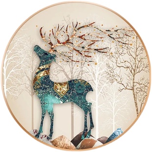 圆形铝合金边框自装钻石画外框定制十字绣圆框装饰画带玻璃挂墙