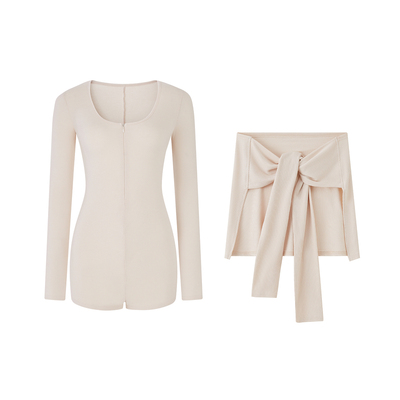 Byurun 新款拉链款长袖瑜伽连体紧身衣套装女瑜伽披肩罩衫两件套