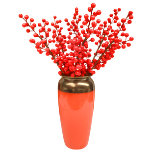 仿真冬青红果子发财果高级感逼真客厅摆件过新年年宵花干花装饰品