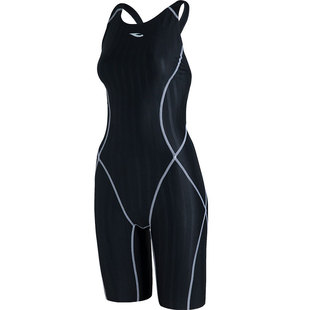 hosa浩沙新款连体泳衣女专业竞速FINA认证训练竞赛运动五分游泳衣