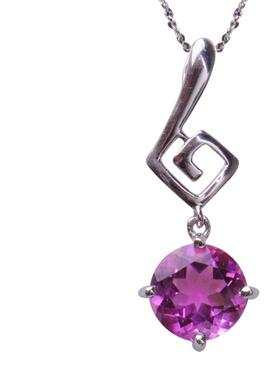 梦克拉 紫水晶吊坠女 音色 S925银镶嵌紫晶项链