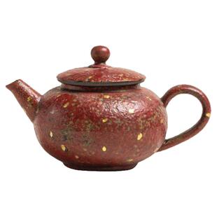 闽瓷陶艺满山红洒金自在壶家用功夫茶具复古陶瓷泡茶壶球孔过滤壶