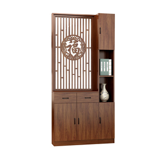 入户门聚财玄关柜福字屏风隔断客厅宋氏美学高级感实木隔断柜鞋柜
